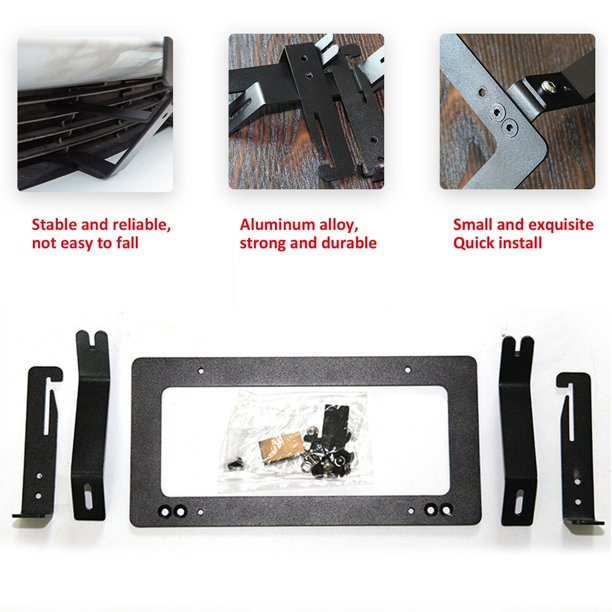 Tesla Model Y Front License Plate No-Hole Mounting Holder & Bracket Kit, 2020-2024