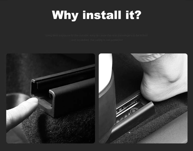 Tesla Model Y Anti-Kick Soft Rubber Plugs For Rear Seat Track Slide Rails, 2021