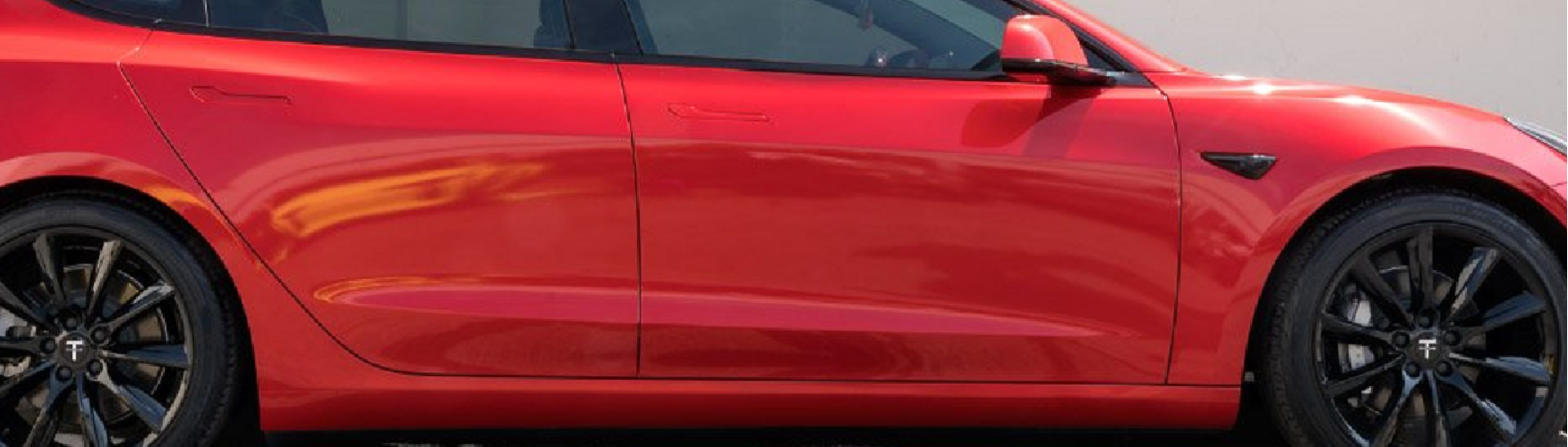 Tesla Model 3, Y, Door Handle Covers, ABS, Color Matched Sunset Red PMMR