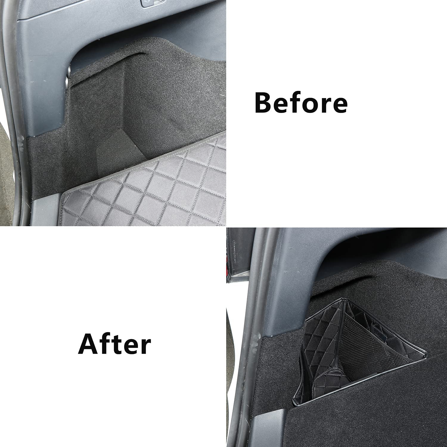 Tesla Model Y Rear Trunk Storage Pocket Organizers, Pair, Left & Right Side, 2020-2022