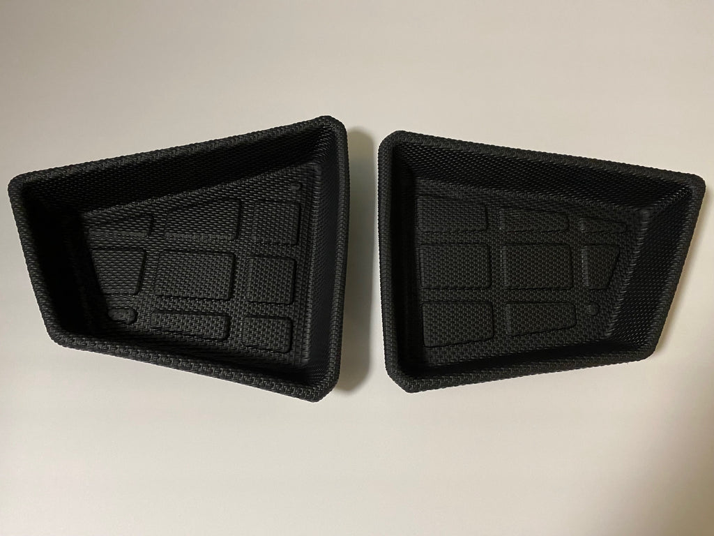 Tesla Model Y Rear Trunk Side Bottom Storage Pocket Mats, Nano Pattern, 2020-2023
