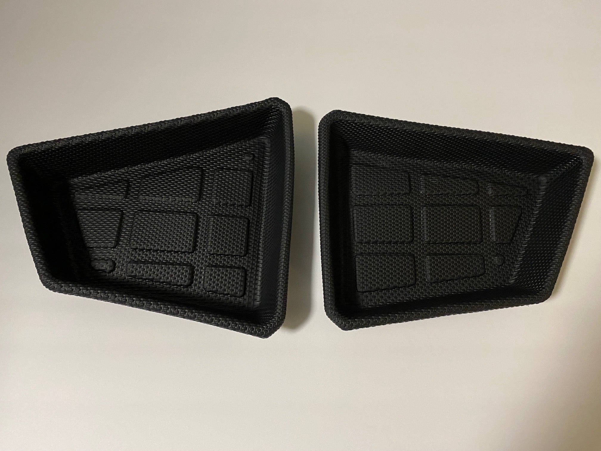 Tesla Model Y Rear Trunk Side Bottom Storage Pocket Mats, Nano Pattern, 2020-2023