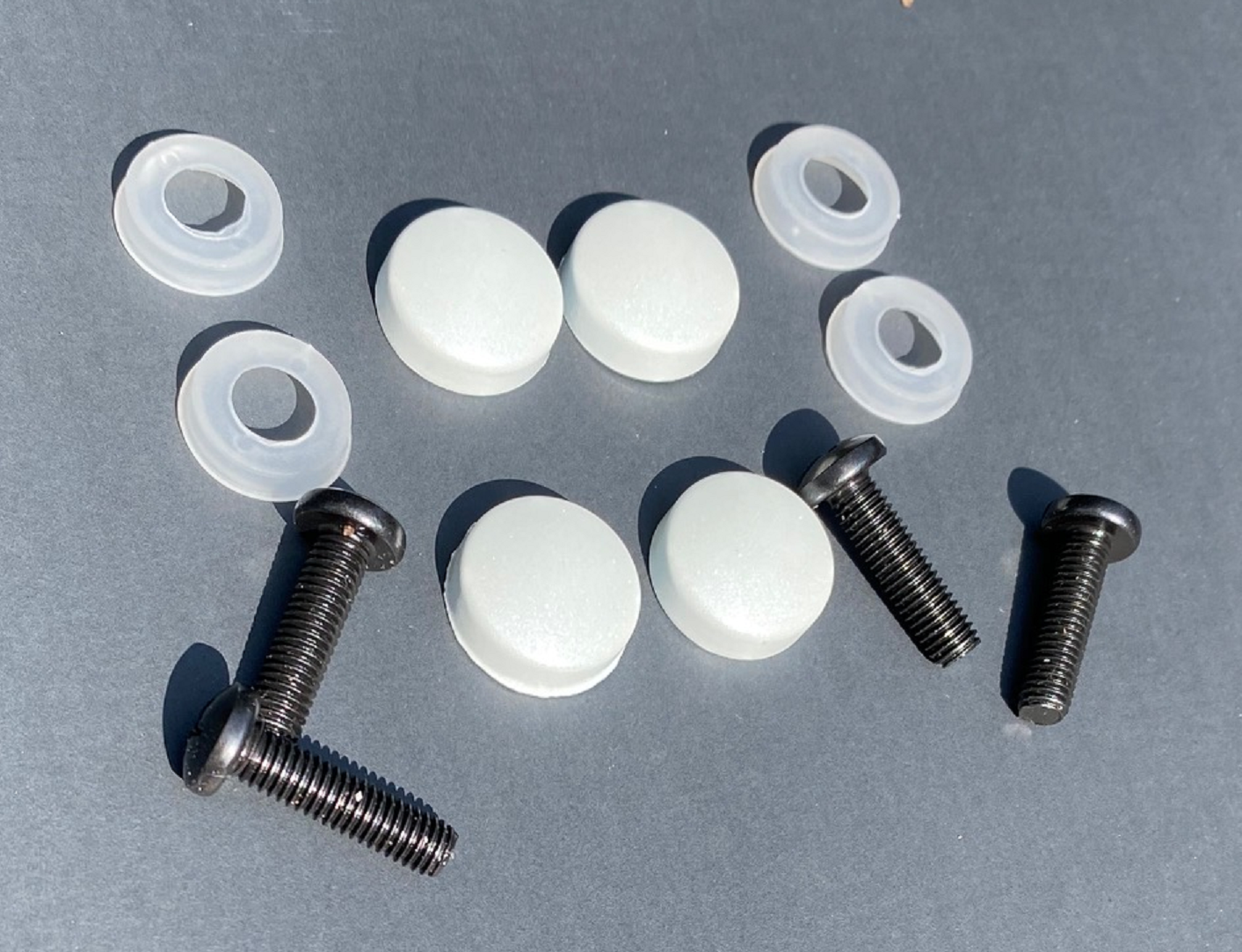 Tesla Model S, 3, X, Y License Plate Screw Cap Cover Kit, Painted Factory Color Pearl White PPSW