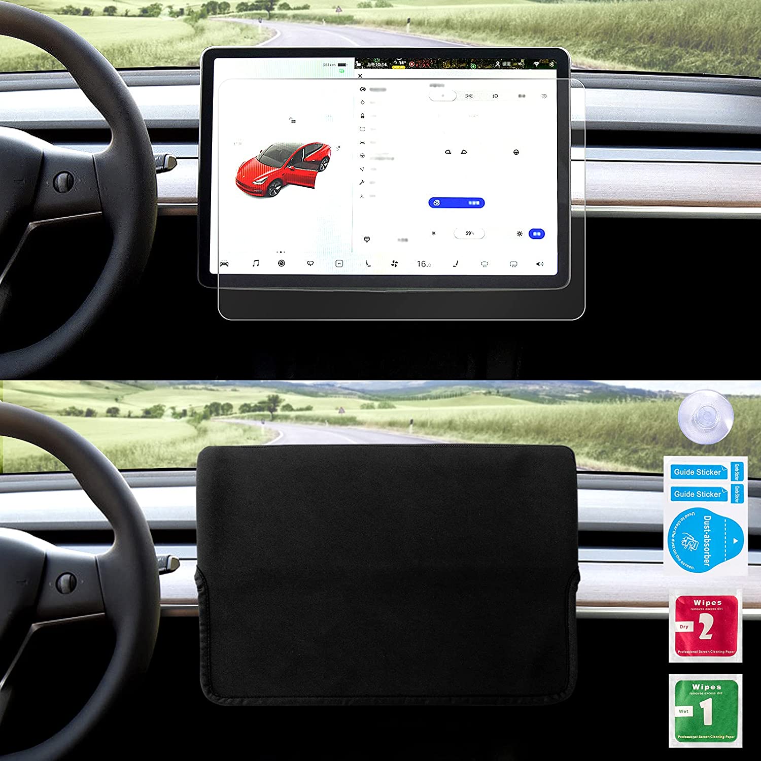 Tesla Model 3, Y Center Screen Protection Kit