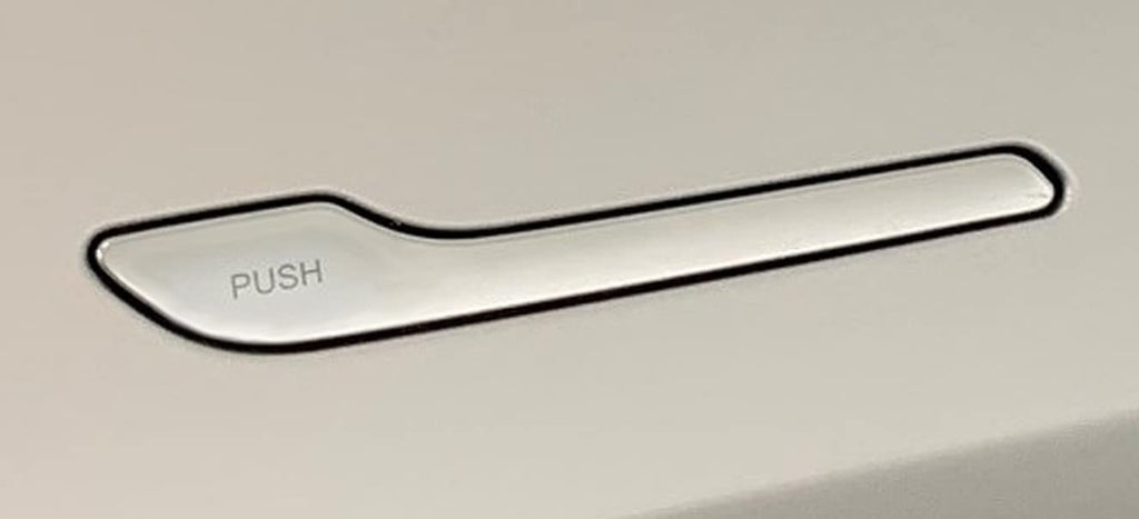 Tesla Model 3, Y, Door Handle Protection Clear Decal Wrap with Word "Push", 4pc Set, 2017-2024