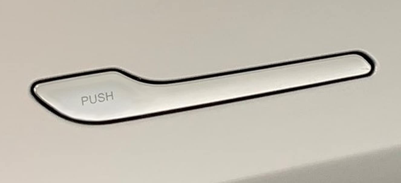 Tesla Model 3, Y, Door Handle Protection Clear Decal Wrap with Word "Push", 4pc Set, 2017-2024