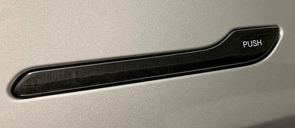 Tesla Model 3, Y, Door Handle Protection Clear Decal Wrap with Word "Push", 4pc Set, 2017-2024