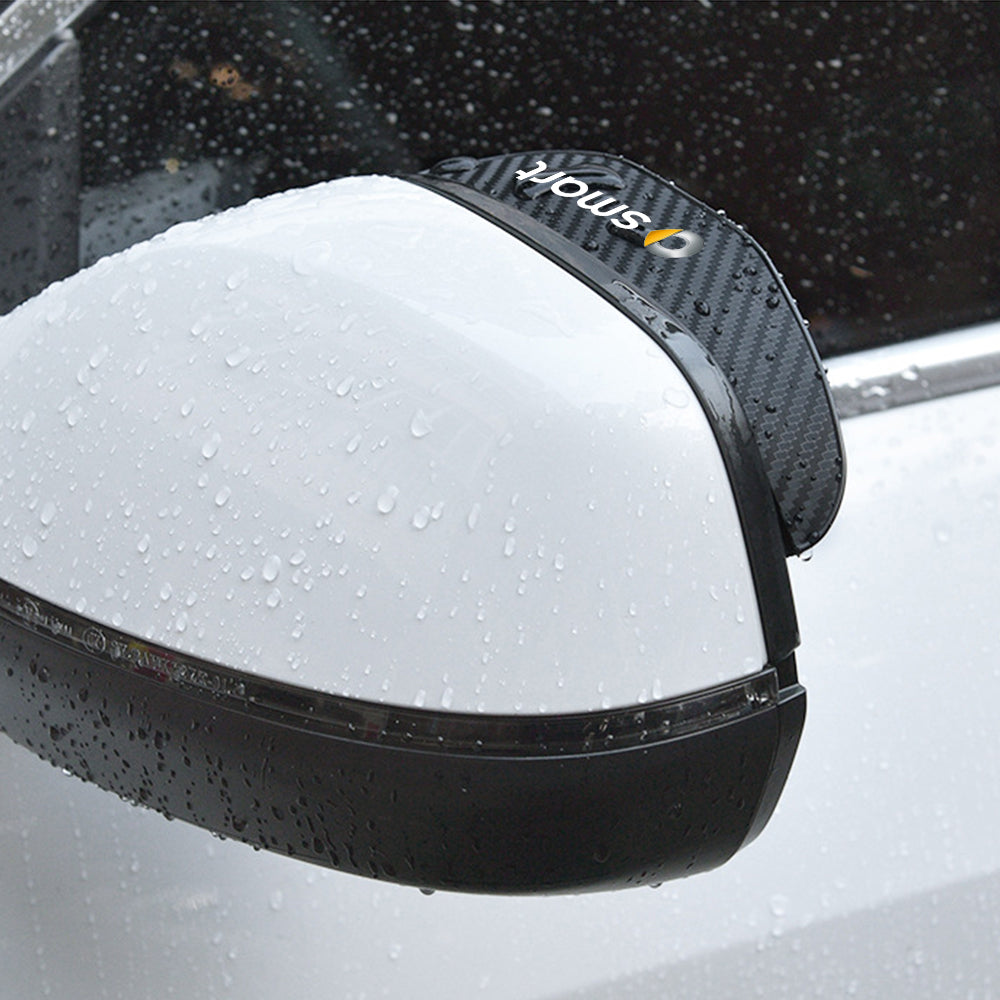 Smart Car Fortwo Side Mirror Rain Covers, Carbon Fiber ABS