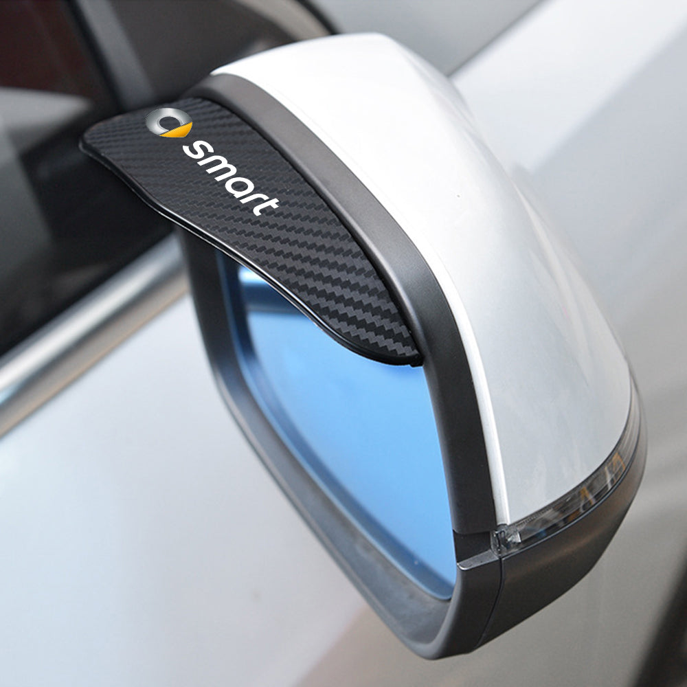 Smart Car Fortwo Side Mirror Rain Covers, Carbon Fiber ABS