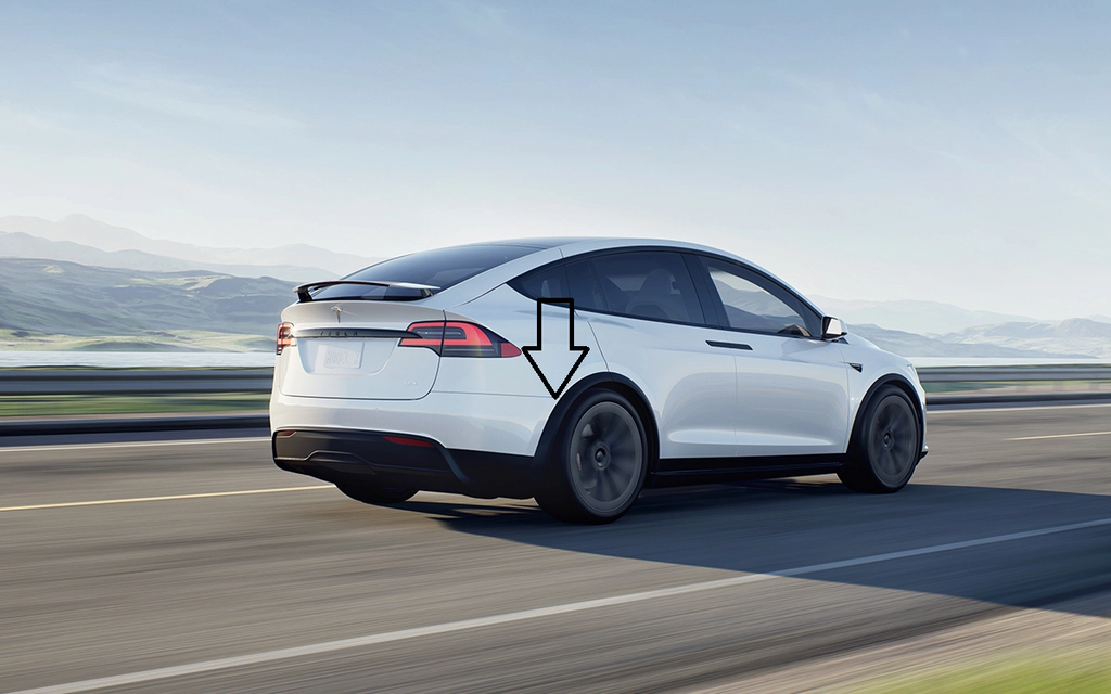 Tesla Model X Rear Quarter Fender Garnish Molding Trim, Right Rear, New, 2016-2020