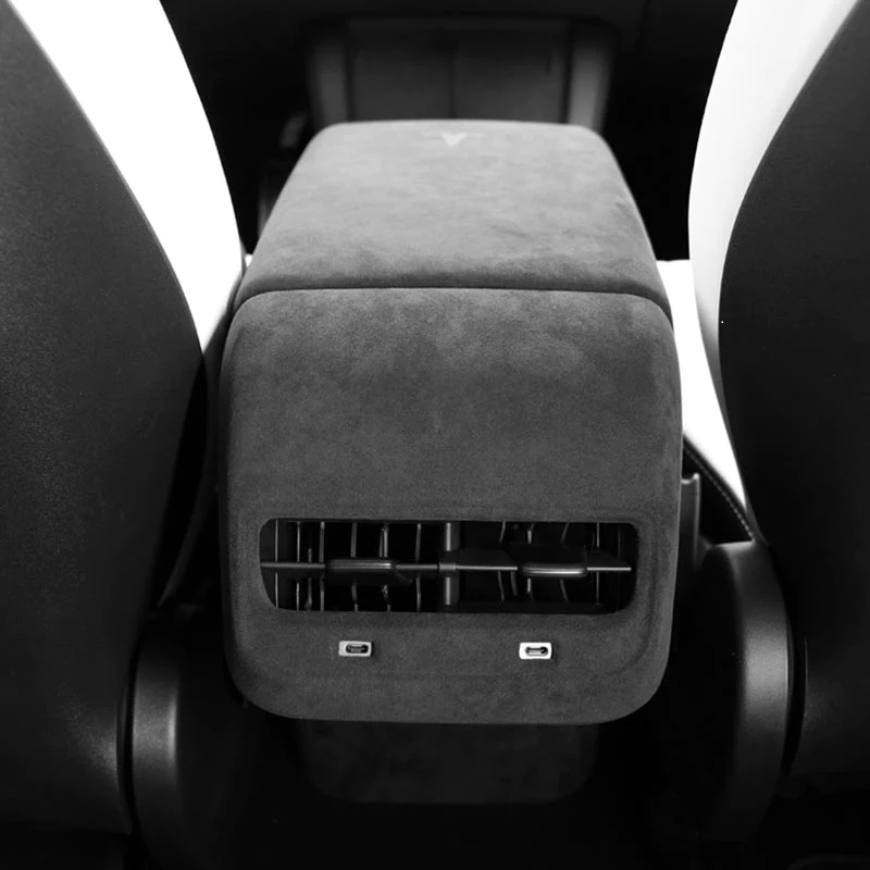 Tesla Model 3, Y, Rear Air Vent Outlet Cover, Alcantara, Dark Gray, 2017-2024