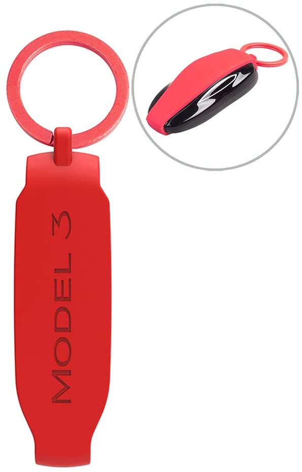 Tesla Model 3 Key Fob Cover Shell Protector Case Holder, Red, 2017-2026