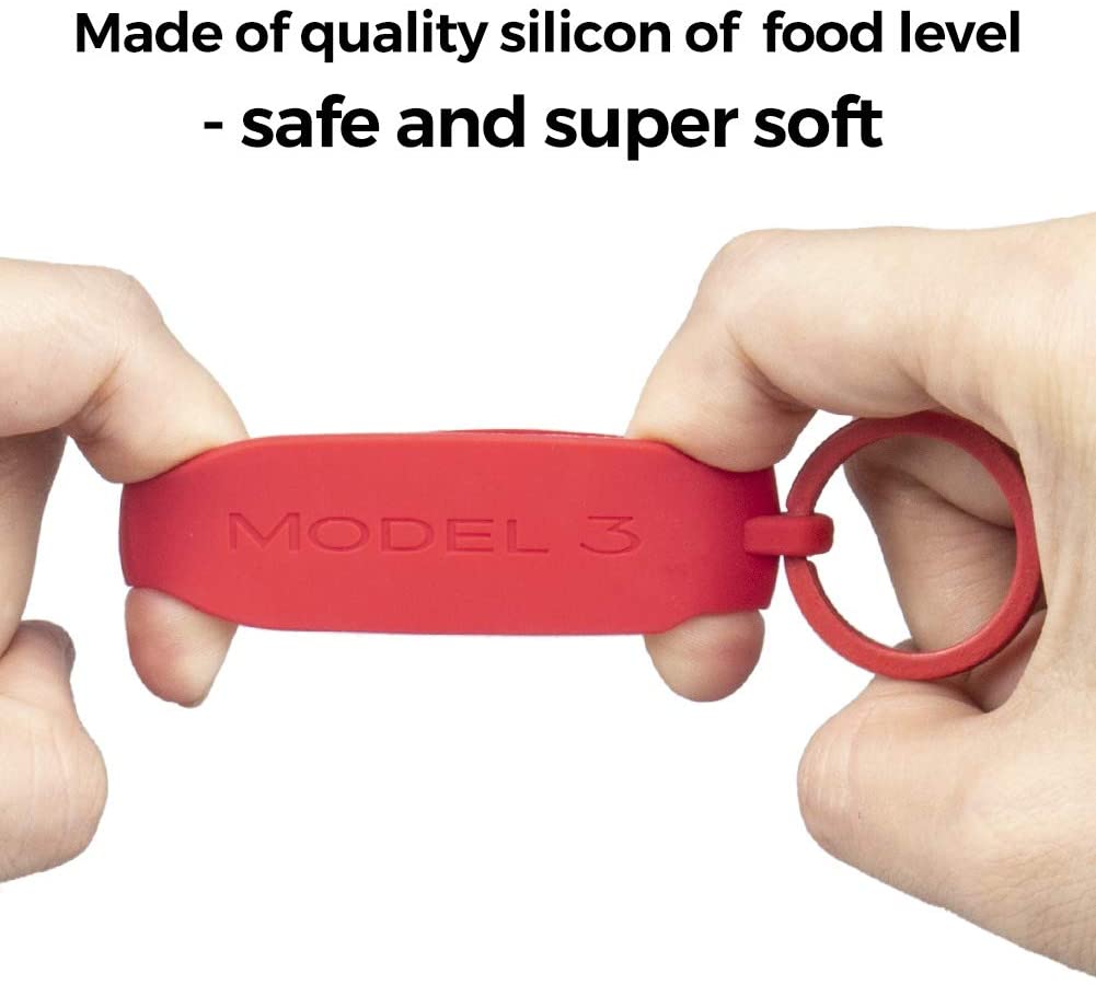 Tesla Model 3 Key Fob Cover Shell Protector Case Holder, Red, 2017-2026