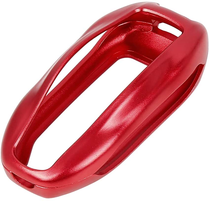 Tesla Model S, 3, Y, Aluminum Key Fob Cover with Key Chain, Red