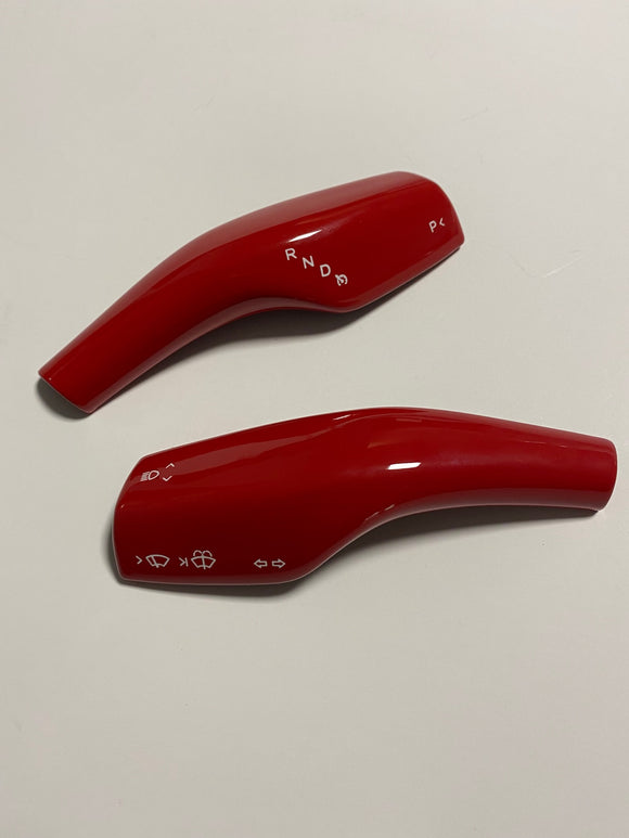 Tesla Model 3, Y Steering Wheel Paddle Shift, Turn Signal Covers, Red