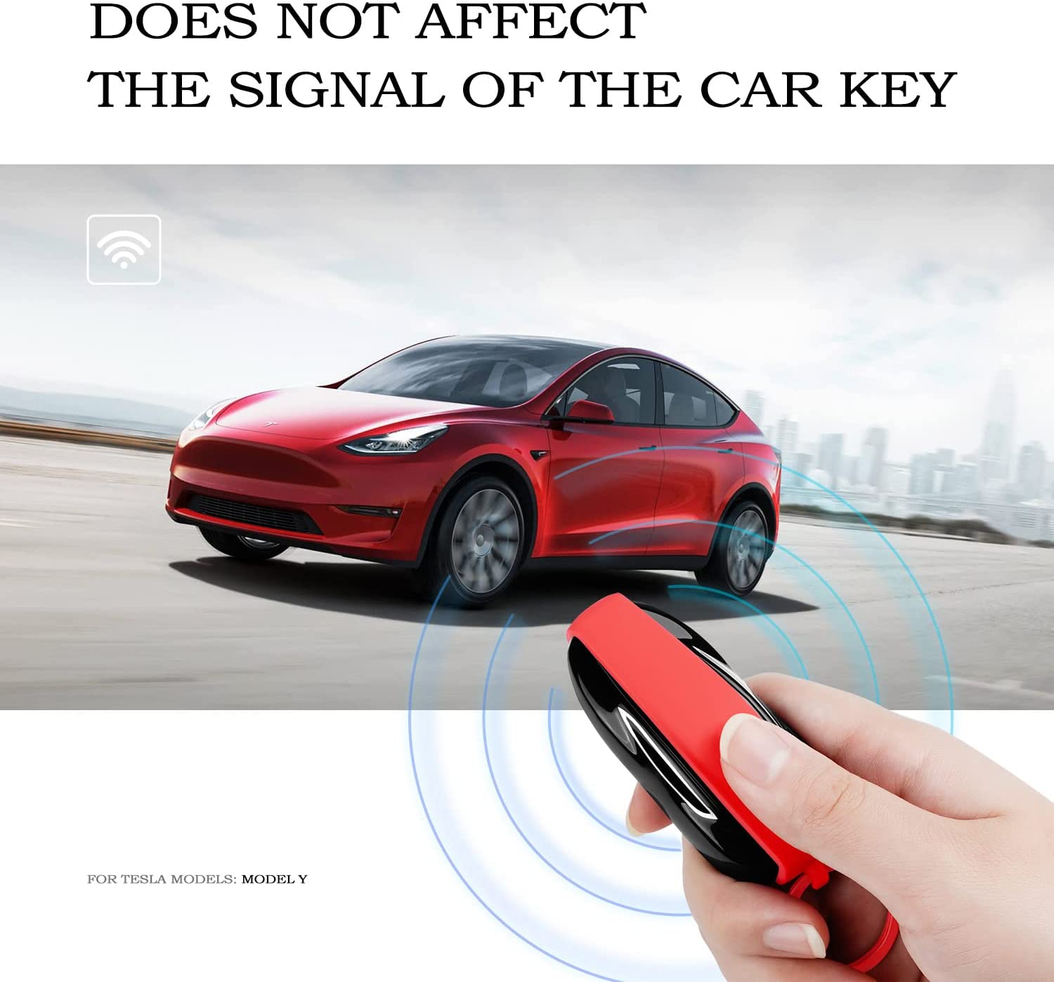 Tesla Model Y Key Fob Cover Shell Protector Case Holder, Red, 2020-2026