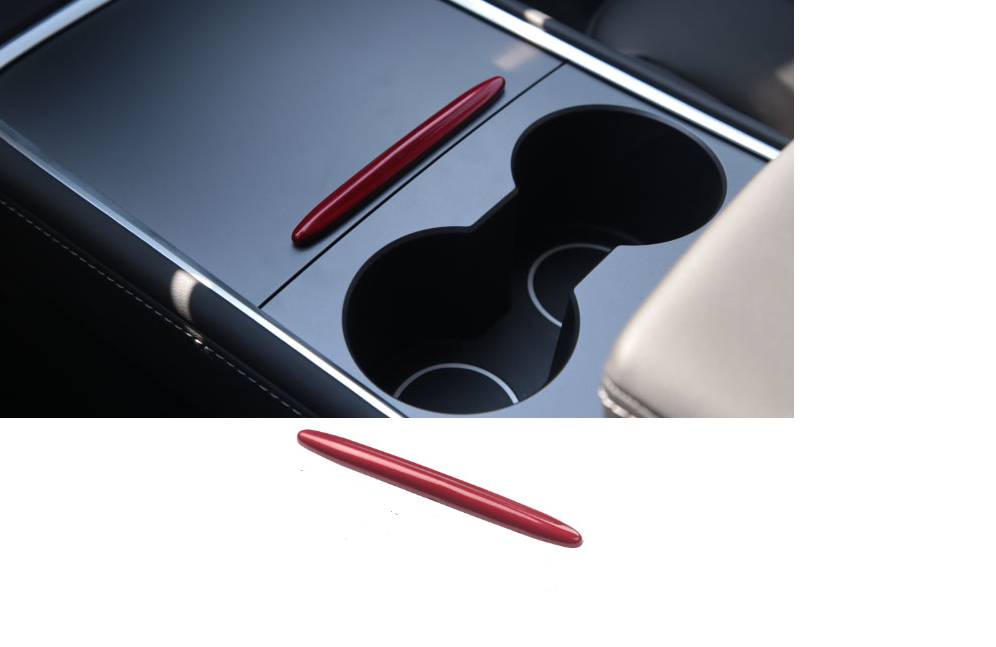 Tesla Model 3, Y, Center Console Slide Cover Button Cover, Red