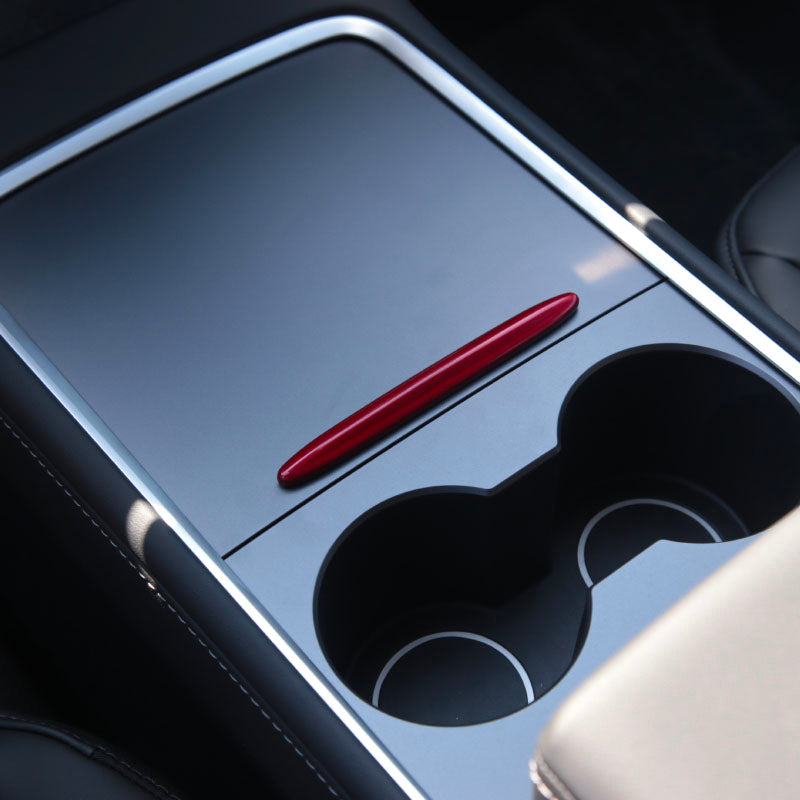 Tesla Model 3, Y, Center Console Slide Cover Button Cover, Red