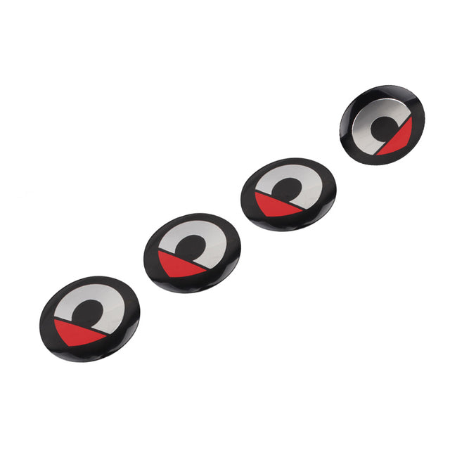 Smart Car Fortwo, 453, Wheel Center Cap Decal Stickers, Aluminum, Red, 2014-2021

