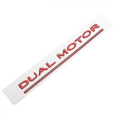 Tesla Model S, 3, X, Y, Red Dual Motor Emblem, 3D Epoxy Sticker Rear Trunk Emblem