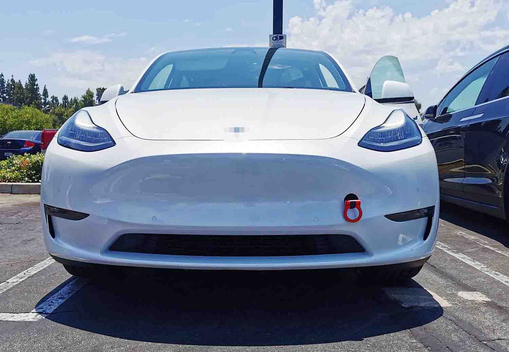 Tesla Model 3, Y Front Tow Hook T6 Lightweight Aluminum, Red
