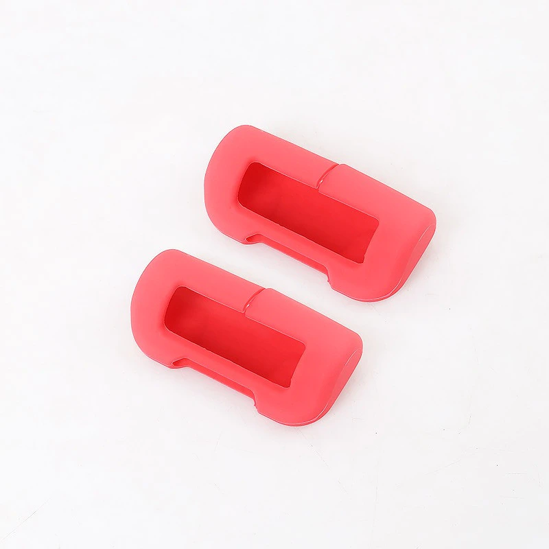 Tesla Model 3, Y Seatbelt Buckle Protective Silicone Covers, Red, 2017-2024