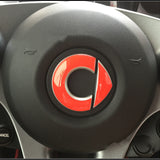 Smart Car Fortwo, Forfour 3D Steering Wheel Decal Sticker, Red, 2009-2019