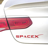 Tesla Model S, 3, X, Y, Red Space X Emblem, 3D Epoxy Sticker Rear Trunk Emblem