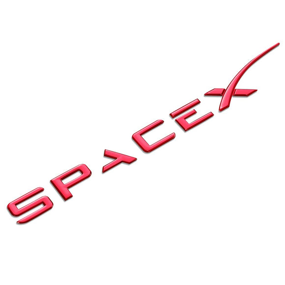 Tesla Model S, 3, X, Y, Red Space X Emblem, 3D Epoxy Sticker Rear Trunk Emblem
