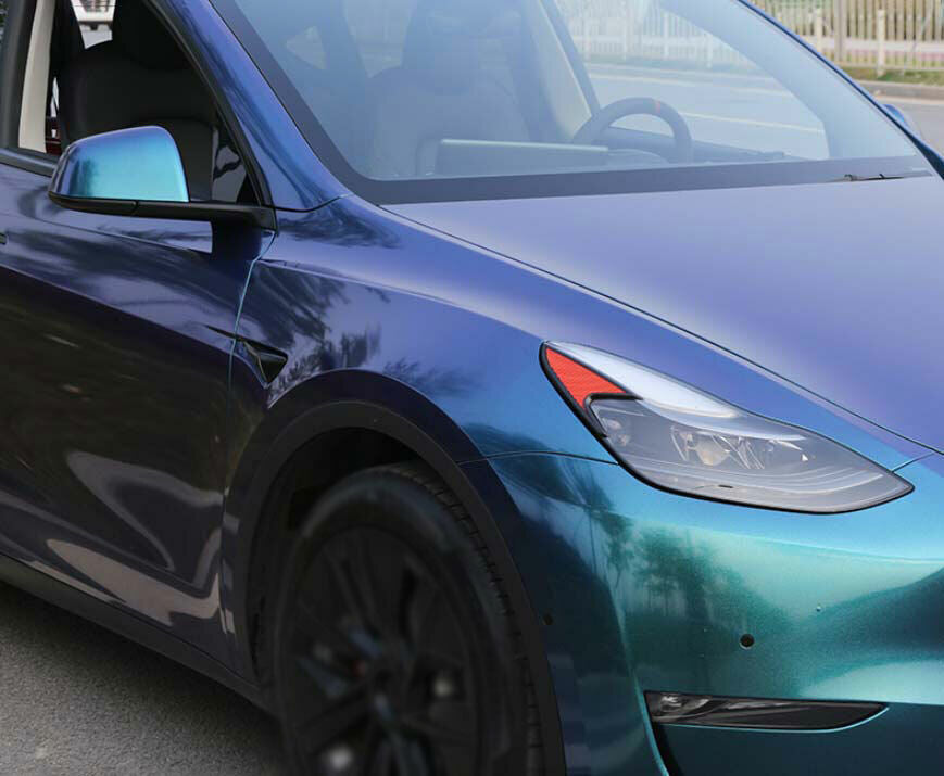 Tesla Model Y Headlight Eyebrow Front Trim Reflectors, 2020-2024