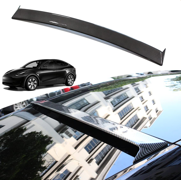 Tesla Model Y Rear Roof Spoiler, Wing, ABS Black Carbon Fiber, 2020-2022