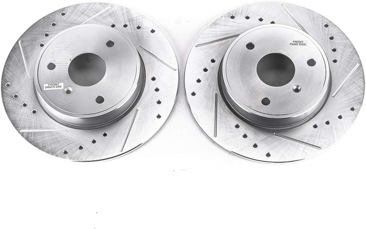 Smart Car Fortwo Power Stop Front Evolution Drilled & Slotted Brake Rotors. Pair, 2008-2016