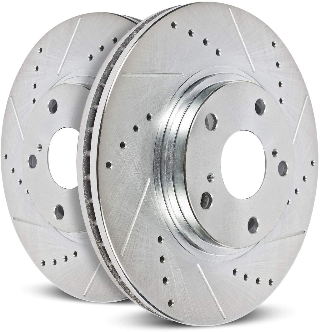 Smart Car Fortwo Power Stop Front Evolution Drilled & Slotted Brake Rotors. Pair, 2008-2016