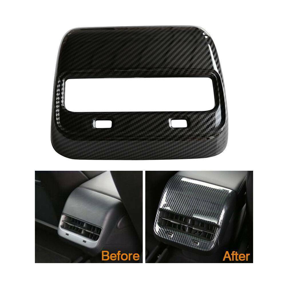 Tesla Model 3, Y, Rear Air Vent Outlet Cover Cap, Carbon Fiber