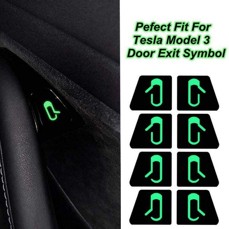 Tesla Model 3, Y, Interior Door Open Exit Stickers Decal Set, Reflective, Many Colors