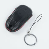 Tesla Model S, 3, Y, Black Leather Remote Key Fob Case Holder