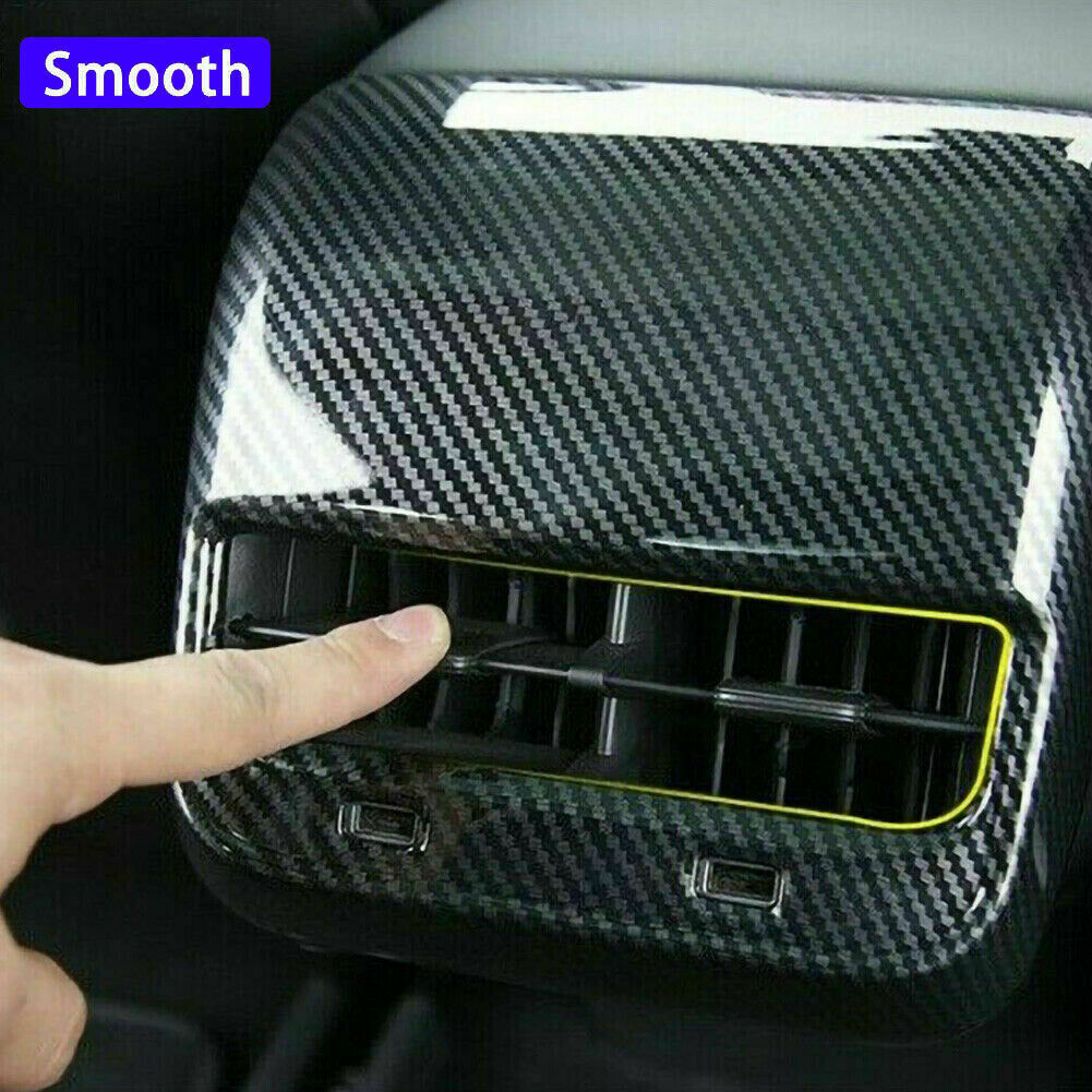 Tesla Model 3, Y, Rear Air Vent Outlet Cover Cap, Carbon Fiber