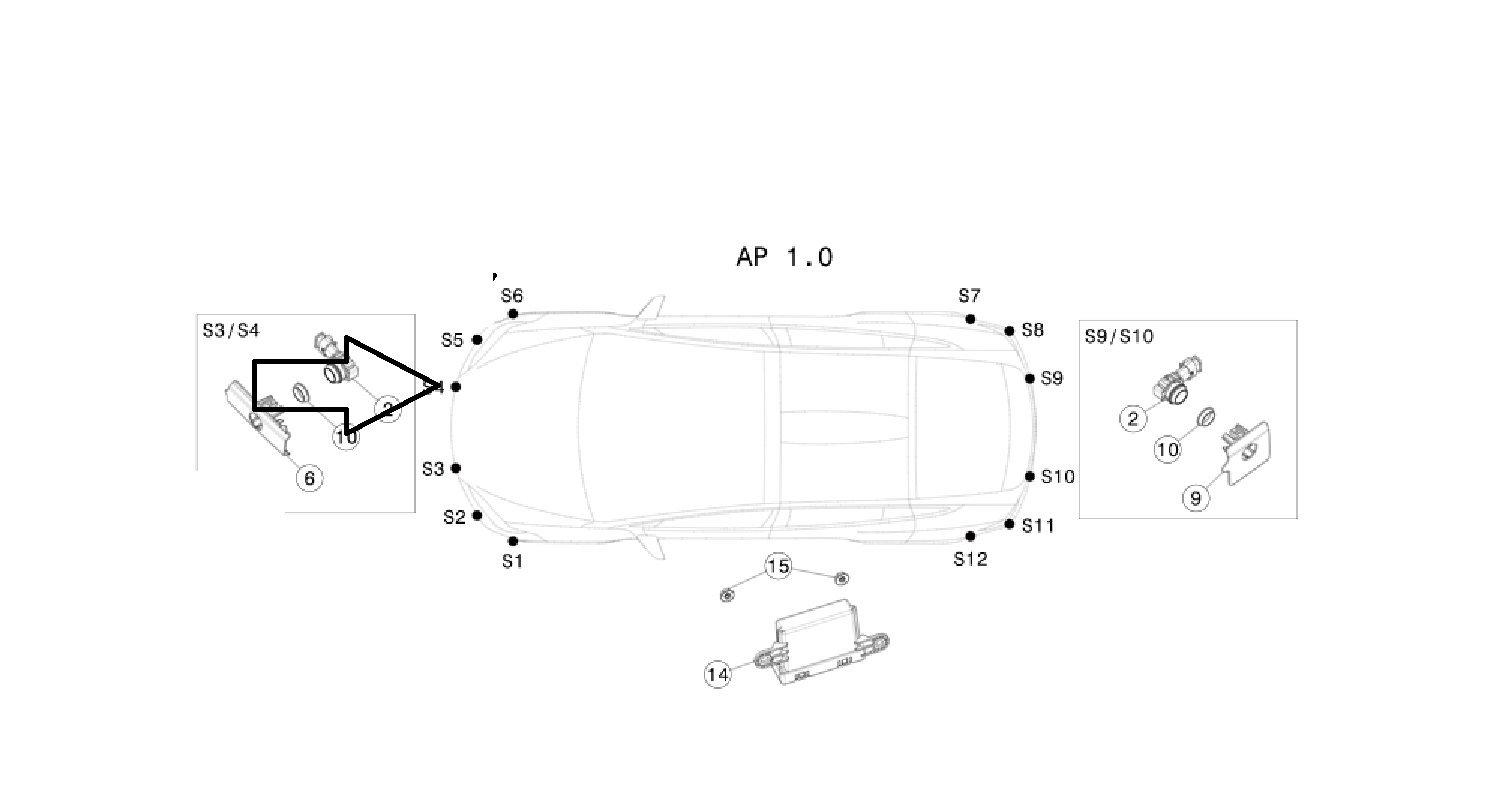 Tesla Model X Front Bumper Park Assist Sensor Retainer, Front Right S4, 2016-2021