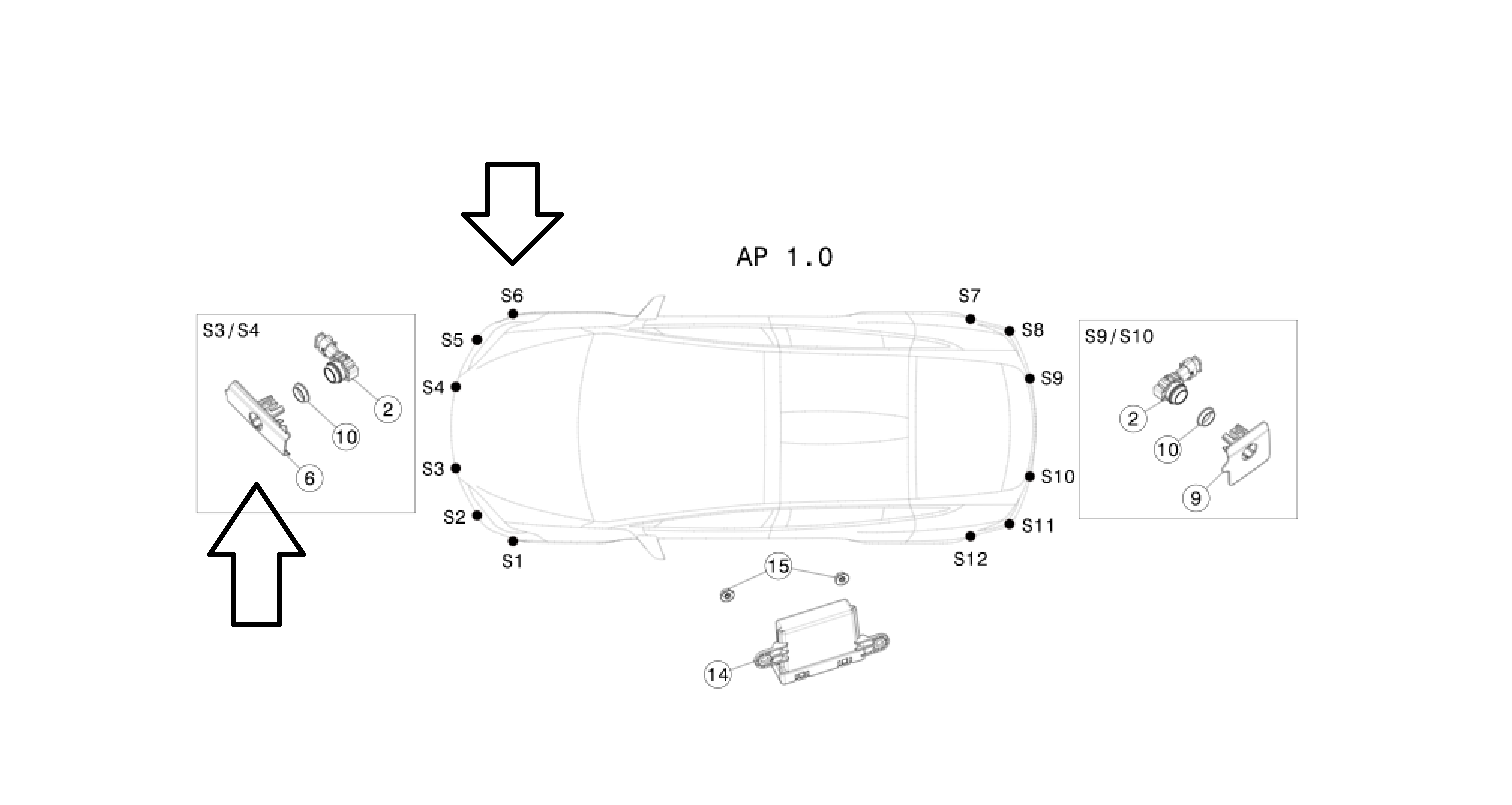 Tesla Model X Front Bumper Park Assist Sensor Retainer, Front Right S6, 2016-2021
