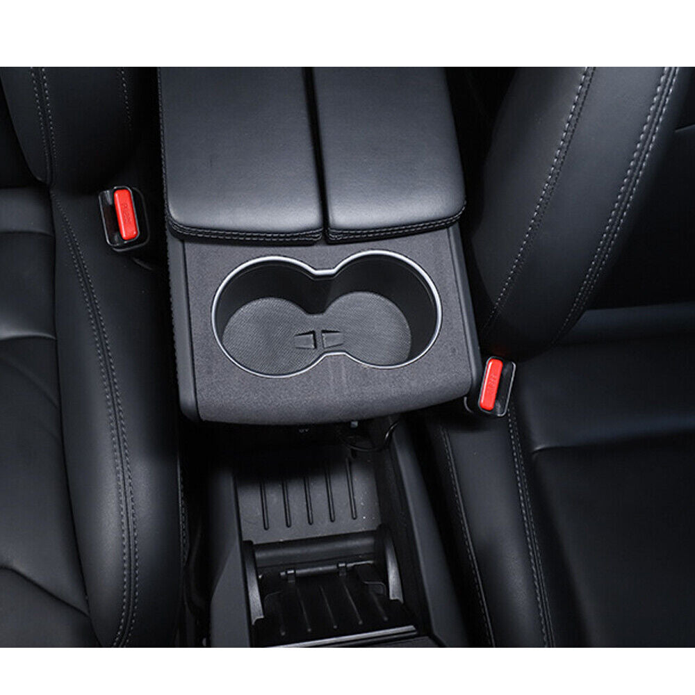 Tesla Model S, X Alcantara Suede Central Console Cup Holder Cover Trim, 2012-2021