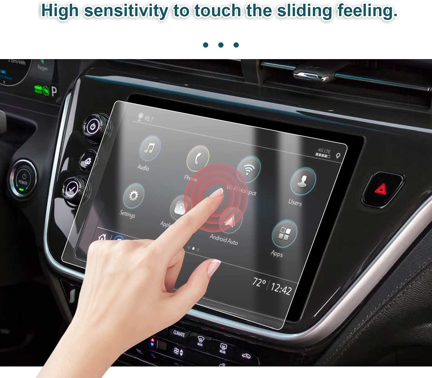 Chevy Bolt EUV Screen Protector Center Touch Navigation Tempered Screen Protector, 2022-2023