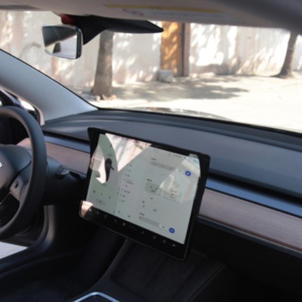 Tesla Model 3, Y, Center Screen Shade Visor Canopy Cover, Matte Black
