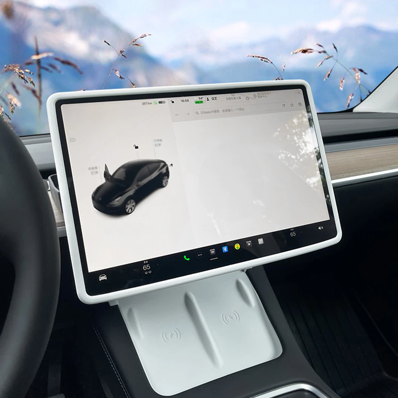 Tesla Model 3, Y Silicone Center Screen Sleeve, Black or White, 2017-2023