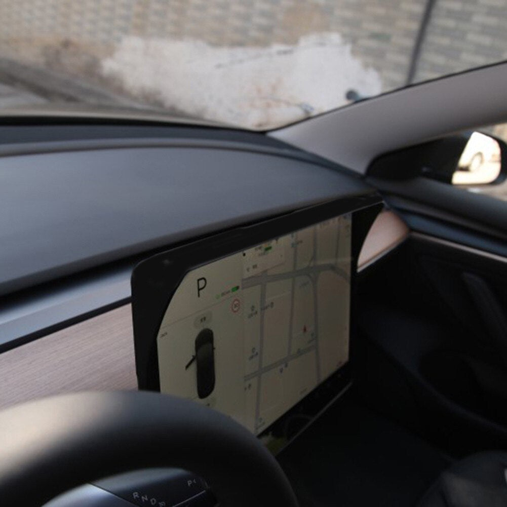 Tesla Model 3, Y, Center Screen Shade Visor Canopy Cover, Matte Black