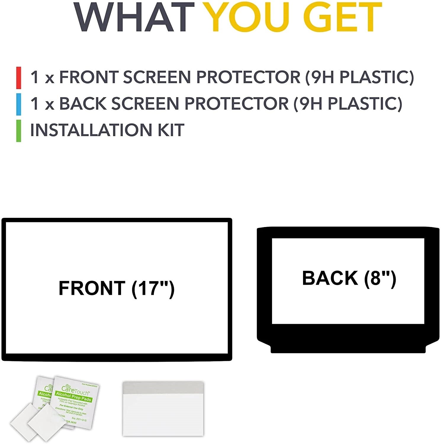 Tesla Model S, X Plaid Screen Protectors Front & Back Clear HD, 9H, 2021-2023