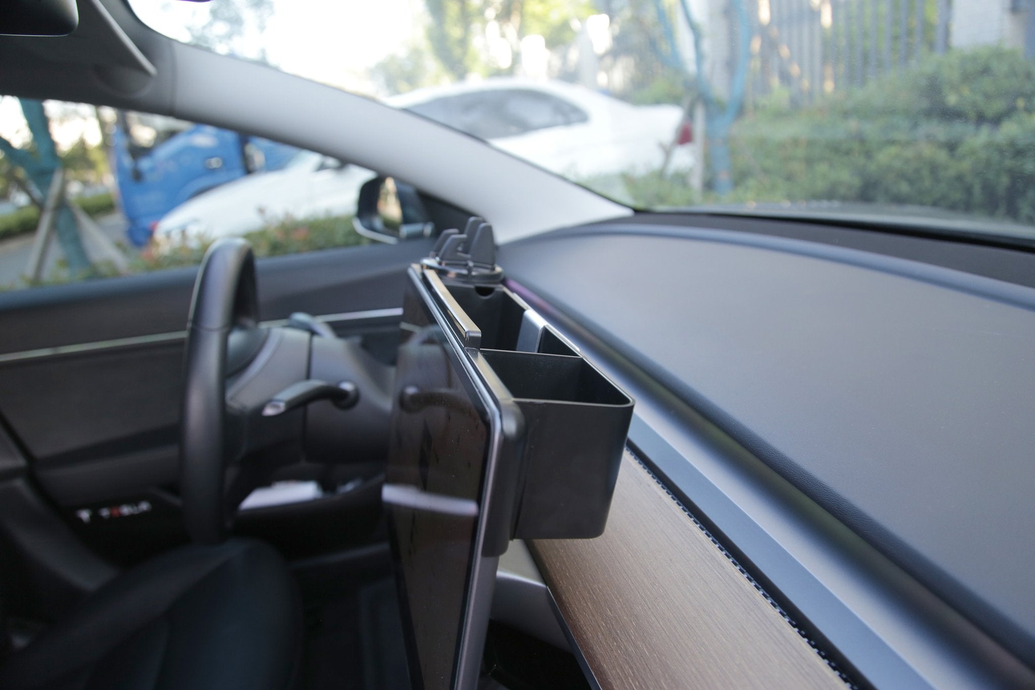 Tesla Model 3, Y Behind Center Screen Storage Box, Cell Phone, Sun Glasses Holder