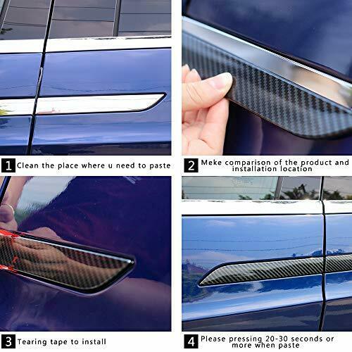 Tesla Model S Door Handle Covers, ABS, Carbon Fiber, Black Out Kit, 2012-2024