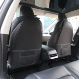 Tesla Model 3, Y Seat Back Protectors, Full Coverage, Vegan Leather, Black