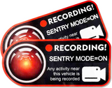 Tesla Model S,3,X,Y Sentry Mode Recorder Decal Stickers
