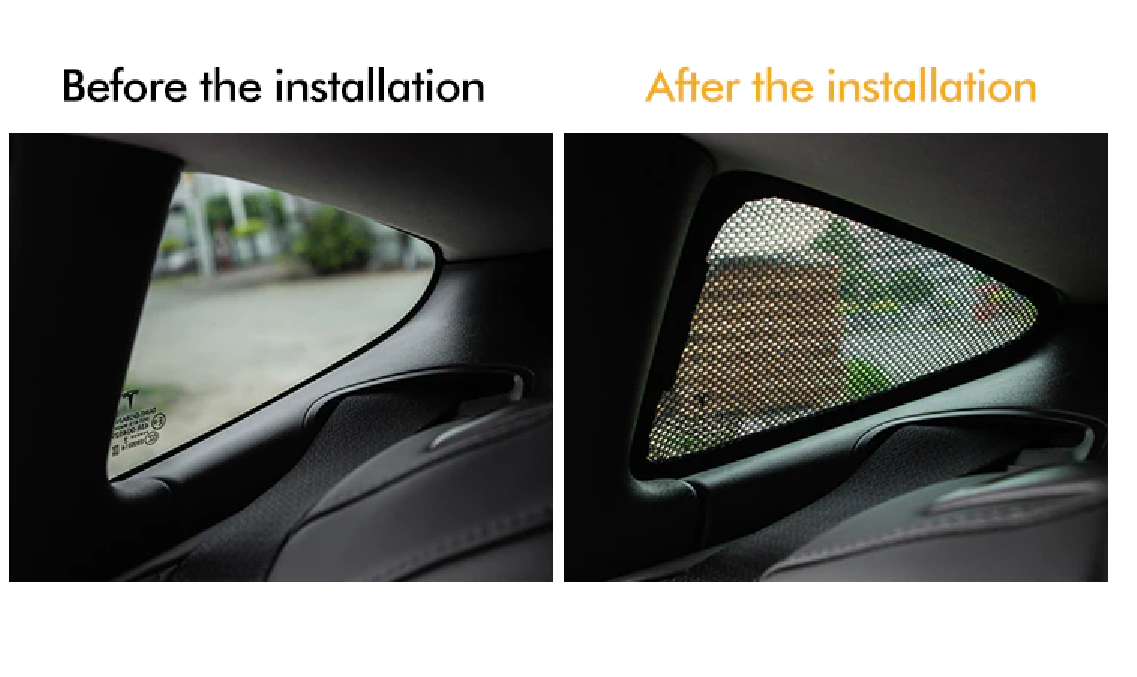 Tesla Model 3 Rear Side window Shades, Black, 2017-2021